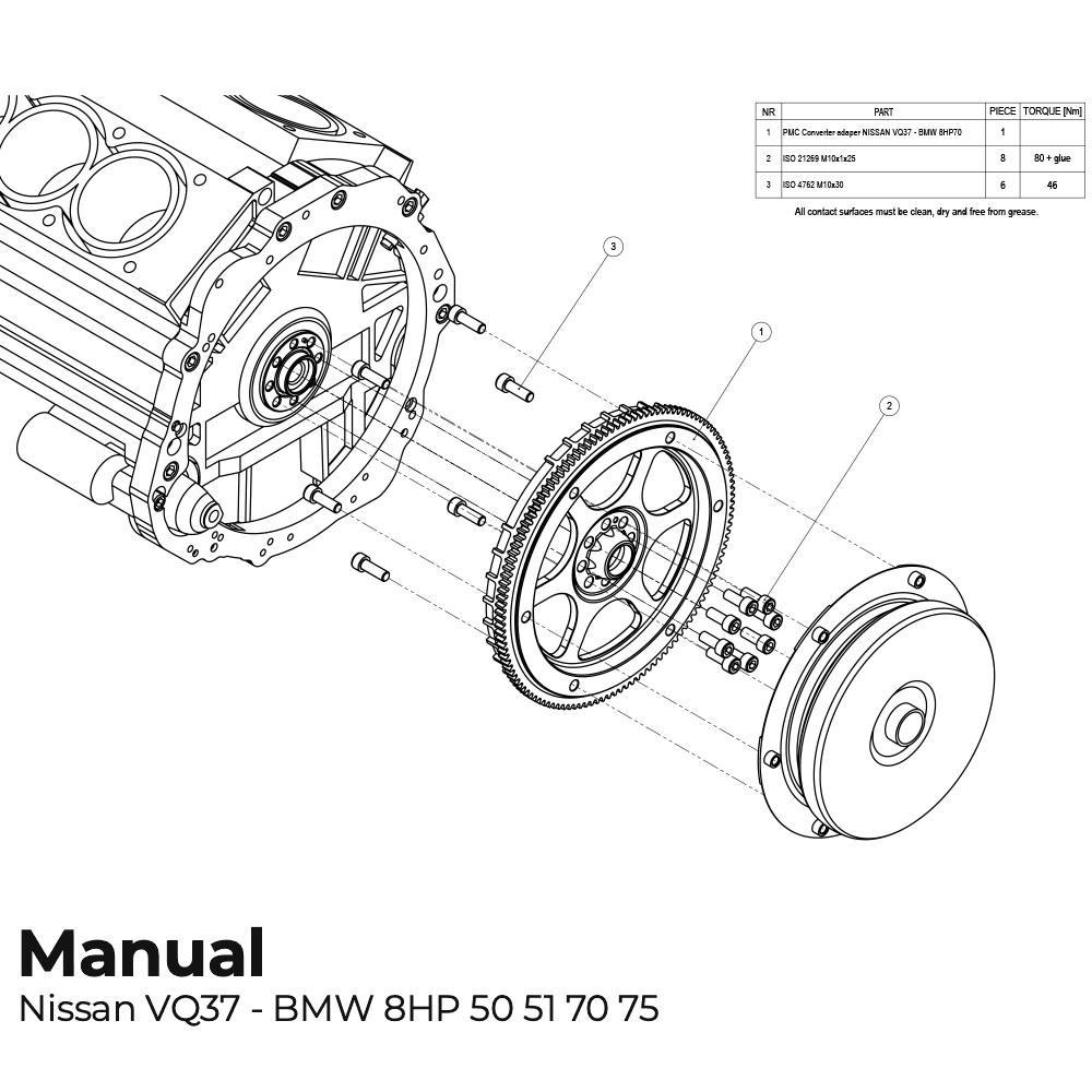 adapter konwertera BMW ZF 8HP 8HP50 8HP51 8HP70 8HP75 - Nissan VQ37